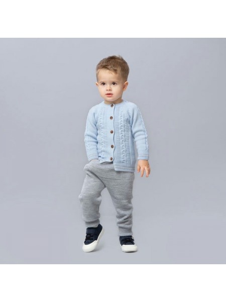 Комплект для малыша: кардиган + штанишки «Лапушка» р. 86 цвет:  серо-голубой (0002)