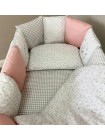Детский универсальный комплект постельного белья 6 предметов для круглой (овальной) и стандартной кроватки "Кролик Лаппин " цвет: розовый  (6110/2)