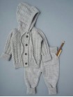 Комплект для малыша: кофта с капюшоном + штанишки р.92 цвет:  серый (80027)