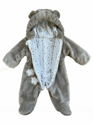 Детский комбинезон с подкладкой "Мишка" размер: 62. Цвет: бежевый (КД 015 А)