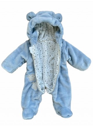 Детский комбинезон с подкладкой "Мишка" размер: 62. Цвет: голубой (КД 015 А)