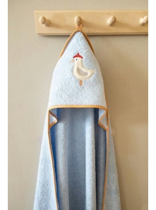 Махровая пеленка с уголком "Морские приключения" 73*100 см цвет: голубой П30