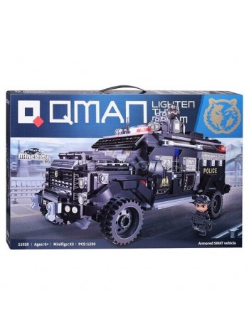 Конструктор Qman Техника "Бронированная машина" 1250 деталей (11020)