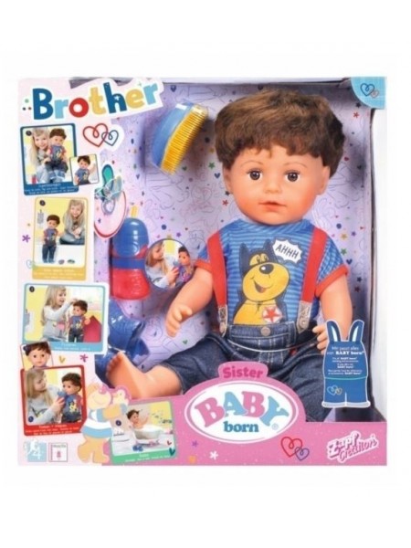 Детская интерактивная кукла " Baby Born \ Бейби Борн Братик " с аксессуарами Zapf Creation 825365