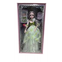 Детская кукла "Mi Xue Er" 55 см в нарядном платье цвет: зеленый  (8622)