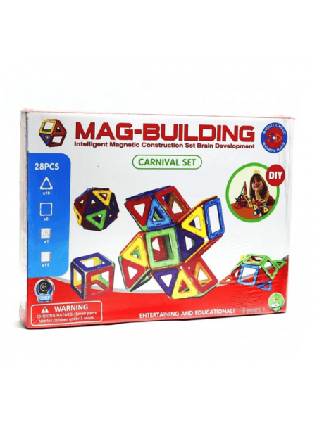 Детский игровой набор "Магнитный  конструктор" 28 деталей (GB-W28) 