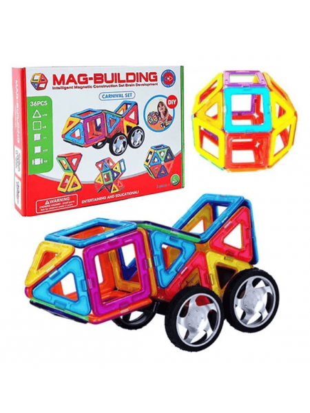 Детский игровой набор "Магнитный  конструктор" 36 деталей (GB-W36) 