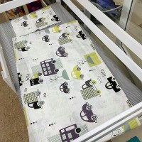 Комплект постельного белья 3 предмета "машинки" для полуторной кровати п-004