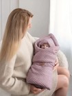 Детское вязаное одеяло-конверт Хьюге с поясом на резинке 85х85 цвет: примула (2019/4)