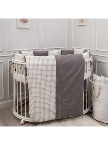 Детский универсальный комплект в кроватку 17 предметов "Organic Baby Cotton " цвет: серый (6099)