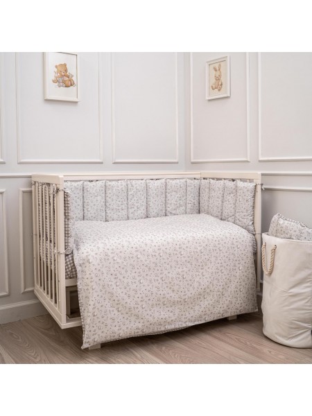 Детский комплект постельного белья"Кролик Лаппин" для стандартной кроватки цвет: серый (6117)