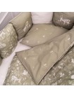 Детский универсальный комплект в кроватку 17 предметов "Лесная симфония " цвет: оливковый (6124/4)