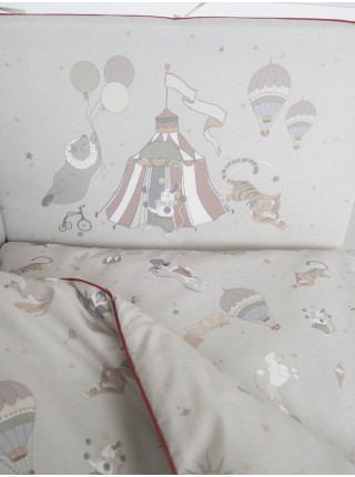 Детский комплект постельного белья 6 предметов для прямоугольной кроватки "Волшебный сон" цвет: серый 6126/5