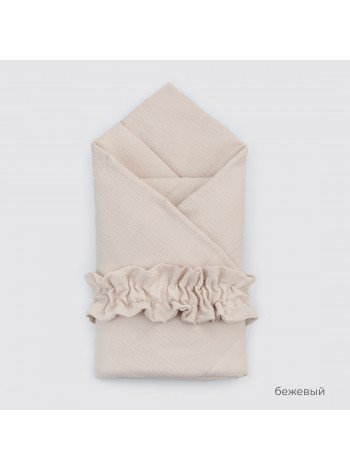 Одеяло-конверт 90х90 «Муслин №4» с резинкой (лето) цвет: бежевый  ОКнВ(Мс4-лето)