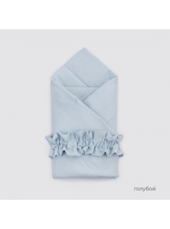 Одеяло-конверт 90х90 «Муслин №4» с резинкой (лето) цвет: голубой ОКнВ(Мс4-лето)