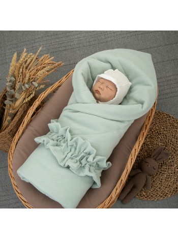 Одеяло-конверт 90х90 «Муслин №4» с резинкой (лето) цвет: полынь ОКнВ(Мс4-лето)