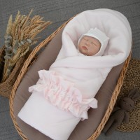 Одеяло-конверт 90х90 «Муслин №4» с резинкой (лето) цвет: светло-розовый ОКнВ(Мс4-лето)