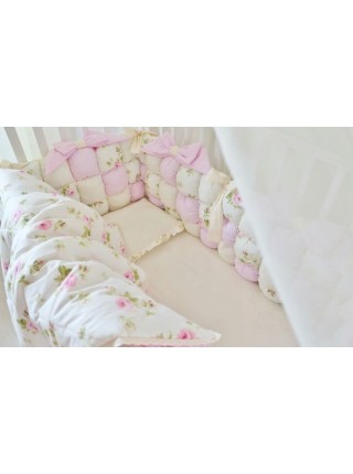 Комплект детского постельного белья 5 предметов для стандартной кроватки " Шебби " 1042