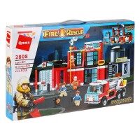 Детский игровой набор конструктор " Пожарная станция" 523 детали (2808)