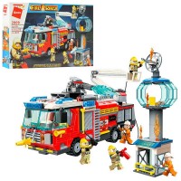Детский игровой набор конструктор " Пожарная машина"647 деталей (2809)