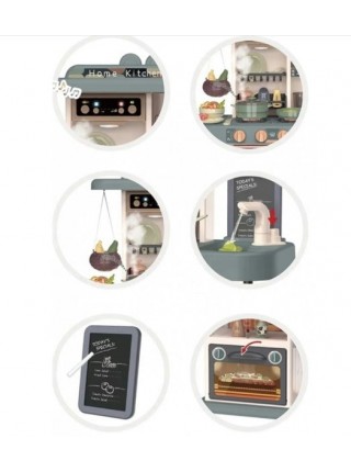 Детский игровой набор " Кухня " 43 предмета со световыми и звуковыми эффектами + вода из крана 889-184