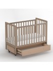 Детская деревянная кровать с маятником + колесо+ ящик "Classic Sleep" цвет: капучино