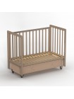 Детская деревянная кровать с маятником + колесо+ ящик "Classic Sleep" цвет: капучино