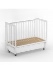 Детская деревянная кровать с маятником + колесо+ ящик "Classic Sleep" цвет: белый
