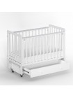Детская деревянная кровать с маятником + колесо+ ящик "Classic Sleep" цвет: белый