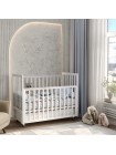 Детская деревянная кровать с маятником + колесо+ ящик "Classic Sleep" цвет: белый