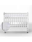 Детская деревянная кровать с маятником + колесо+ ящик "Classic Sleep PREMIUM" цвет: белый