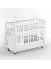 Детская деревянная кровать с маятником + колесо+ ящик "Classic Sleep PREMIUM" цвет: белый