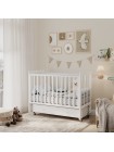 Детская деревянная кровать с маятником + колесо+ ящик "Classic Sleep PREMIUM" цвет: белый