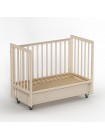 Детская деревянная кровать с маятником + колесо+ ящик "Classic Sleep PREMIUM" цвет: сатин