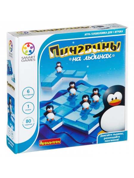 Настольная логическая игра-головоломка 6+ "Пингвины на льдинах" Bondibon (ВВ0851)