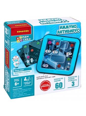 Настольная логическая игра-головоломка 6+ "ИММУНО.АНТИВИРУС" Bondibon (ВВ5769)