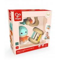 Подарочный набор игрушек погремушек HAPE "Малышам" 3в1 (E0126_HP)