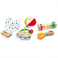 Подарочный набор игрушек погремушек HAPE "Малышам" 5в1 (E0130_HP)