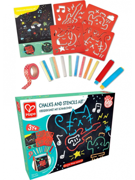 Развивающий детский игровой набор для рисования мелками по трафаретам (E1068_HP)