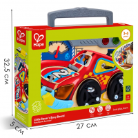 Игрушка бизиборд HAPE  "Цвета и формы" Маленький гонщик (E1120_HP)