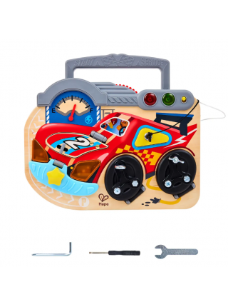 Игрушка бизиборд HAPE  "Цвета и формы" Маленький гонщик (E1120_HP)