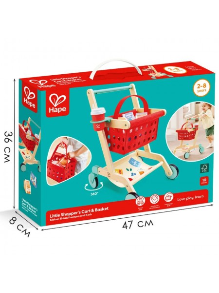 Игровой набор HAPE "Продукты" Тележка и корзина для покупок (E3234_HP)
