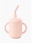 Силиконовый поильник с ручками и трубочкой HB цвет: light pink (15065)