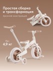 Беговел-велосипед трансформер KIDLY Happy Baby цвет: beige&brown (50051)