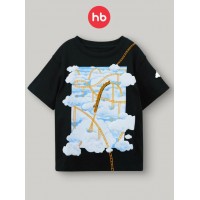 Футболка детская HB "Американские горки" (р.104-110) цвет: черный (88297-1)