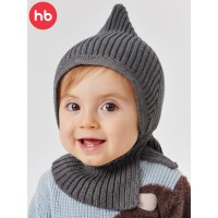 Детская шапка-шлем демисезон "Happy Baby" хлопковый подклад р.44-46 цвет: графит (88513-0)