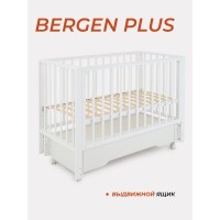 Кровать детская деревянная с универсальным маятником + накладки-грызунки Rant "Bergen Plus" цвет: White