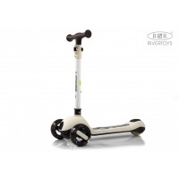 Детский самокат со светом и звуком цвет: молочный(HB-818)