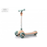 Детский самокат со светом и звуком цвет: розовый (HB-818)