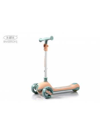 Детский самокат со светом и звуком цвет: розовый (HB-818)